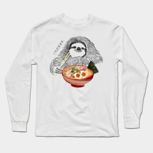 sloth eat ramen. itadakimasu Long Sleeve T-Shirt